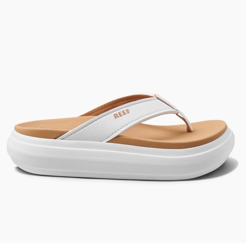 Reef White and Tan Women's Sandals